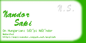 nandor sapi business card